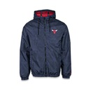 Jaqueta Corta Vento New Era Com Capuz Nba Chicago Bulls College Point - Masculina - Foto 1