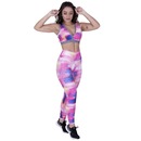 Conjunto Orbis Fitness: Calça Legging Fitness Estampa + Top Fitness Decote Bojo Uv50+ - Feminino - Foto 1