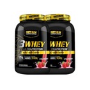 Kit 2x Whey Ultra Protein 3W Pretorian - Morango - 900g - Foto 1