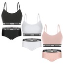 Kit Puma 3 Tops Modal Stretch + 3 Calcinhas Mini Boxer - Feminino - Foto 1