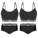 Kit Puma 2 Tops Modal Stretch + 2 Calcinhas Mini Boxer - Feminino - Foto 1