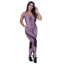 Macacão com Bojo Orbis Fitness Decote Trançado Detalhe Tela Cirre 3D - Feminino - Foto 1