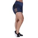 Short Orbis Fitness Meia Coxa Detalhe Tela Cirrê Textura - Feminino - Foto 1