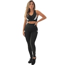 Conjunto Fristyle Fitness Calça Legging com Bolso e Top Academia - Feminino - Foto 3