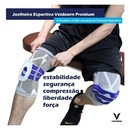 Joelheira de Compressão Spandex 3D com Anel de Silicone e Duas Espiral Flexíveis de Aço - Foto 5