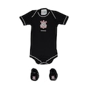 Kit de Uniforme de Futebol do Corinthians para Bebê: Body + Pantufa - Infantil - Foto 1
