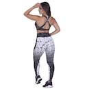 Conjunto Orbis Fitness: Calça Legging Recortes Cós Transpasse + Top Fitness Cruzado Costas Degrade - Feminino - Foto 3