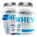 Kit 2x Whey Foods Morango + Chocolate 900g + BCAA Fit 100g + Premium Creatina 100g + Coqueteleira - Foto 1