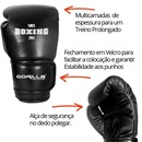 Luva De Boxe 12 Oz Muay Thai Adulto + Bandagem 3 Metros + Manopla Aparador De Foco Soco Gorilla - Foto 5