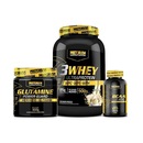 Kit 3W Ultra Protein Pretorian Baunilha 900g + Glutamina 300g + Bcaa 2400 - 120 Cápsulas - Foto 1