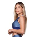 Top Fitness AVA Fitness Wear Recorte Metalico Com Tule Canelado - Adulto - Foto 2