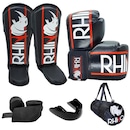 Kit de MuayThai Rhino Luva Caneleira Bandagem Bucal Bolsa - Foto 1