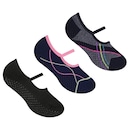 Kit de Meias Selene Sapatilha Antiderrapante - 3 Pares - Feminino - Foto 1