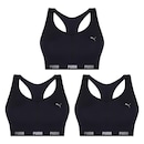 Kit Top Fitness Puma Nadador com Bojo - Feminino - 3 unidades - Foto 1