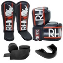 Kit de Muay Thai Rhino com Luvas + Caneleira + Bandagem + Bucal - Foto 1