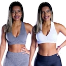 Kit de Top Fitness com Bojo Belmento Nadador - Feminino - 2 Unidades - Foto 1
