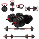 Kit Musculação Completo Yangfit com Barra Anilha + Halter Kettlebell - 30kg - Foto 1