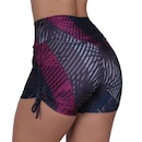 Shorts Curto Fitness Orbis Cadarço Franze Lateral Estampado - Feminino - Foto 4