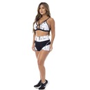 Shorts Fitness Orbis Curto Jacquar Poliamida Cintura Alta - Feminino - Foto 2