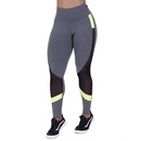 Calça Legging Orbis Fitness Polimiada Recortes Tela e Neon - Feminina - Foto 1