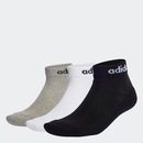 Kit de Meias Sapatilha adidas Logo Linear Ankle com 3 Pares - Adulto - Foto 2