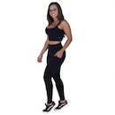 Conjunto Orbis Fitness: Calça Legging Bolso Lateral + Top Fitness Camiseta Tiras - Feminino - Foto 4