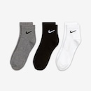 Kit de Meias Cano Média Nike Everyday Lightweight Ankle - Unissex - 3 Pares - Foto 2