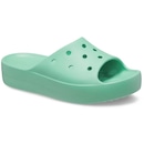 Chinelo Crocs Classic Plataform Slide Jade Stone - Feminino - Foto 4