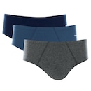 Kit Cuecas Slip Mash Elástico Algodão - 3 unidades - Adulto - Foto 1