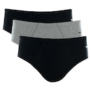 Kit Cuecas Slip Mash Elástico Algodão - 3 unidades - Adulto - Foto 1