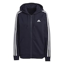 Jaqueta de Moletom com Capuz adidas Regular Essentials 3-Stripes - Feminino - Foto 1
