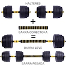 Kit de Musculação Yangfit Halteres -16 Anilhas - 3 Barras Peso Academia - 30kg - Foto 2