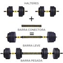 Kit de Halteres Yangfit com Anilhas e Barra - 25kg - Foto 2