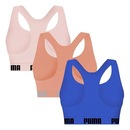 Kit Top Puma Nadador Sem Costura - Feminino - 3 Unidades - Foto 2