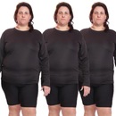 Kit de Camisas Térmica Dellas Fit Dry Fit Plus Size Manga Longa com Proteção Solar Uv - 3 Unidades - Feminina - Foto 2