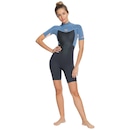 Shorts John Roxy Manga Curta Prologue 2/2 Back Zip Cloud Black Powder Grey Sunglow - Feminino - Foto 3