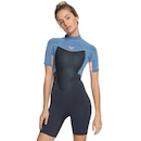 Shorts John Roxy Manga Curta Prologue 2/2 Back Zip Cloud Black Powder Grey Sunglow - Feminino - Foto 1