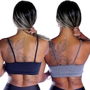 Kit Top Fitness Belmento Alcinha com Bojo Fitness Academia Esporte Lazer - 2 Unidades - Feminino - Foto 2