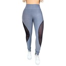 Calça Arrastão Legging Belmento Detalhe Rede Academia Fitness Suplex - Feminina - Foto 1