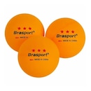 Bola de Ping Pong Gold Sports Brasport 3 Estrelas - 3 unidades - Foto 1