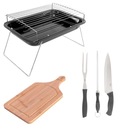 Kit Mor: Churrasqueira Portátil Praiana + Tábua Faca Garfo Chaira - Foto 1