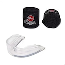 Kit de Boxe Naja: Bandagem + Protetor Bucal + Luvas de Boxe Black - 16 OZ - Adulto - Foto 5