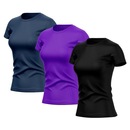 Kit de Camisas Térmica Adriben Dry Fit com Proteção Solar Academia - 3 Unidades - Feminina - Foto 1