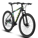 Bicicleta Aro 29 Blitz Pontal MTB Freio Hidráulico Câmbio Shimano 24V com Suspensão e Trava - Unissex - Foto 1