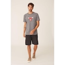 Camiseta NBA Estampada Vinil Chicago Bulls Casual - Masculina - Foto 3