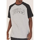 Camiseta NBA Raglan Estampada Chicago Bulls Casual Mescla - Masculina - Foto 2