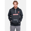 Blusão de Moletom com Capuz Nba Canguru Neop Fechado Miami Heat - Masculino - Foto 1