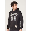 Blusão De Moletom Com Capuz Mitchell & Ness Fechado Com Capuz Los Angeles Lakers - Masculino - Foto 5