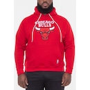 Blusão De Moletom Com Capuz NBA Plus Size Com Feltro Logo Chicago Bulls Vermelho - Masculina - Foto 3