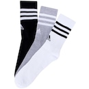 Kit de Meia adidas Adulto Cano Alto 3 Listras - 3 Pares - Foto 1
